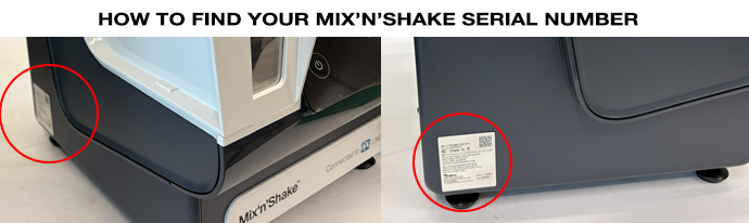 How to find your Mix'n'Shake serial number